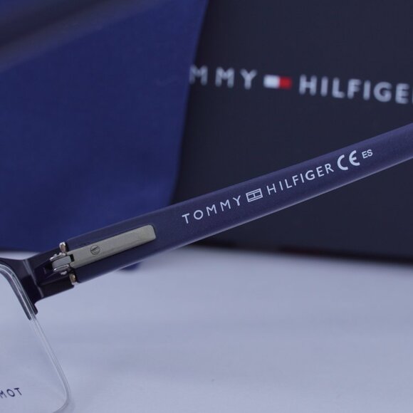 Tommy Hilfiger TH 1759 0FLL 00 Rectangle Eyeglasses – Matte Blue 54mm - Picture 8 of 10